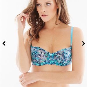 NWT CHANTELLE Merci Demi Underwire Bra Aqua Liberty